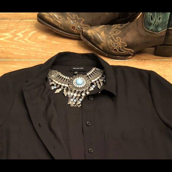 Who What Where Long Button Down Sheer Kimono - Picture 7 of 7